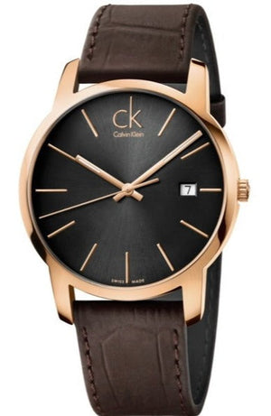 Calvin Klein City Chronograph Brown Dial Brown Leather Strap Watch for Men - K2G2G6G3 Buy Now By Calvin Klein