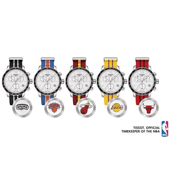Tissot Quickster Chronograph NBA Miami Heat Edition White Dial Two Tone NATO Strap Watch for Men - T095.417.17.037.08 Buy Now By Tissot