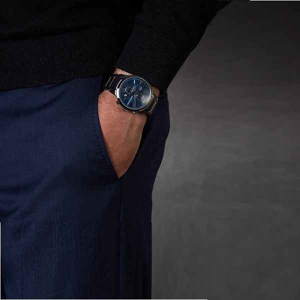 Emporio Armani Renato Chronograph Quartz Blue Dial Black Steel Strap Watch For Men - AR11215 Buy Now By Emporio Armani