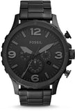 Fossil Nate Chronograph Black Dial Black Steel Strap Watch for Men - JR1401 Buy Now By Fossil
