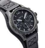 Fossil Nate Chronograph Black Dial Black Leather Strap Watch for Men - JR1510 Buy Now By Fossil