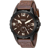 Fossil Nate Chronograph Brown Dial Brown Leather Strap Watch for Men - JR1511 Buy Now By Fossil