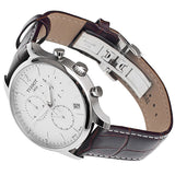 Tissot T Classic Tradition Chronograph White Dial Brown Leather Strap Watch For Men - T063.617.16.037.00 Buy Now By Tissot
