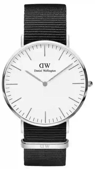 Daniel Wellington Classic Cornwall White Dial Black Nylon Strap Watch For Men - DW00100258 Buy Now By Daniel Wellington