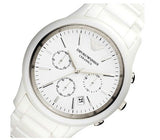 Emporio Armani Ceramica Chronograph White Dial White Strap Watch For Men - AR1453 Buy Now By Emporio Armani