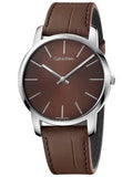 Calvin Klein City Brown Dial Brown Leather Strap Watch for Men - K2G211GK Buy Now By Calvin Klein