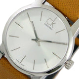Calvin Klein City Silver Dial Light Brown Leather Strap Watch For Women- K2G23120 Buy Now By Calvin Klein