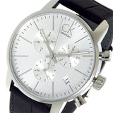 Calvin Klein City Chronograph Silver Dial Black Leather Strap Watch for Men - K2G271C6 Buy Now By Calvin Klein