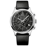 Calvin Klein Masculine Chronograph Black Dial Black Leather Strap Watch for Men - K2H27102 Buy Now By Calvin Klein