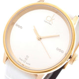 Calvin Klein Accent White Dial White Leather Strap Watch for Women - K2Y2Y6KW Buy Now By Calvin Klein