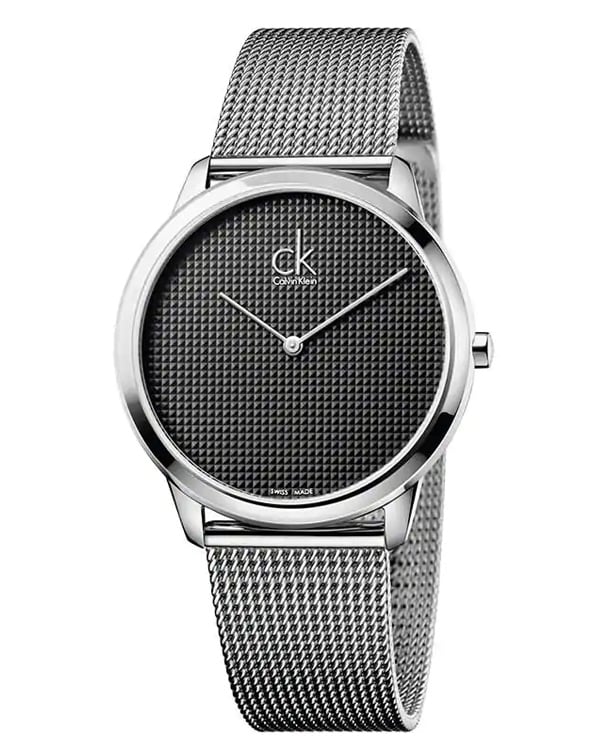 Calvin Klein Minimalist Black Dial Silver Mesh Bracelet Watch for Men - K3M2112X Buy Now By Calvin Klein