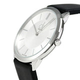 Calvin Klein Minimalist White Dial Black Leather Strap Watch for Men - K3M211C6 Buy Now By Calvin Klein