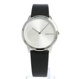 Calvin Klein Minimal Silver Dial Black Leather Strap Watch for Men - K3M211CY Buy Now By Calvin Klein