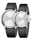 Calvin Klein Minimal Silver Dial Black Leather Strap Watch for Men - K3M221CY Buy Now By Calvin Klein