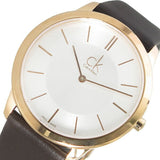 Calvin Klein Minimal White Dial Brown Leather Strap Watch for Men - K3M216G6 Buy Now By Calvin Klein