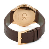 Calvin Klein Minimal White Dial Brown Leather Strap Watch for Men - K3M216G6 Buy Now By Calvin Klein