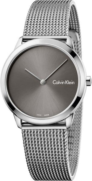 Calvin Klein Minimal Grey Dial Silver Mesh Bracelet Watch for Women - K3M221Y3 Buy Now By Calvin Klein