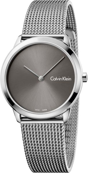Calvin Klein Minimal Grey Dial Silver Mesh Bracelet Watch for Women - K3M221Y3 Buy Now By Calvin Klein