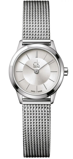 Calvin Klein Minimal White Dial Silver Mesh Bracelet Watch for Women - K3M23126 Buy Now By Calvin Klein