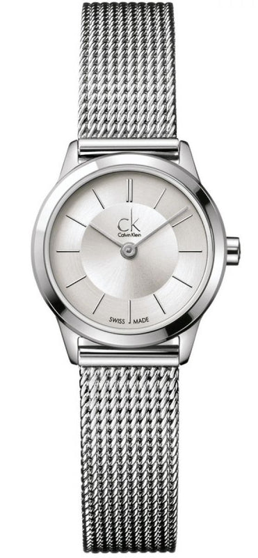 Calvin Klein Minimal White Dial Silver Mesh Bracelet Watch for Women - K3M23126 Buy Now By Calvin Klein