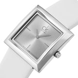 Calvin Klein Mark Silver Dial White Leather Strap Watch for Women - K3R231L6 Buy Now By Calvin Klein