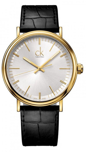 Calvin Klein Surround Silver Dial Black Leather Strap Watch for Men - K3W215C6 Buy Now By Calvin Klein