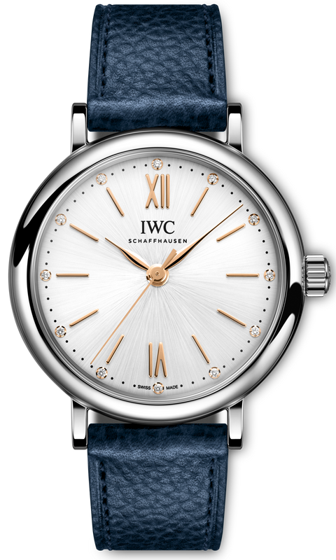 IWC Portofino Automatic Silver Dial Blue Leather Strap Watch for Women - IW357411 Buy Now By IWC