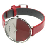 Calvin Klein Rise Yellow Red Dial Red Leather Strap Watch for Women - K7A231UP Buy Now By Calvin Klein