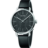 Calvin Klein Even Black Dial Black Leather Strap Watch for Women - K7B211C1 Buy Now By Calvin Klein