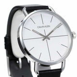 Calvin Klein Even Silver Dial Black Leather Strap Watch for Men - K7B211CY Buy Now By Calvin Klein