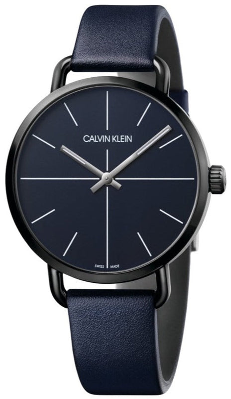 Calvin Klein Even Blue Dial Blue Leather Strap Watch for Men - K7B214VN Buy Now By Calvin Klein