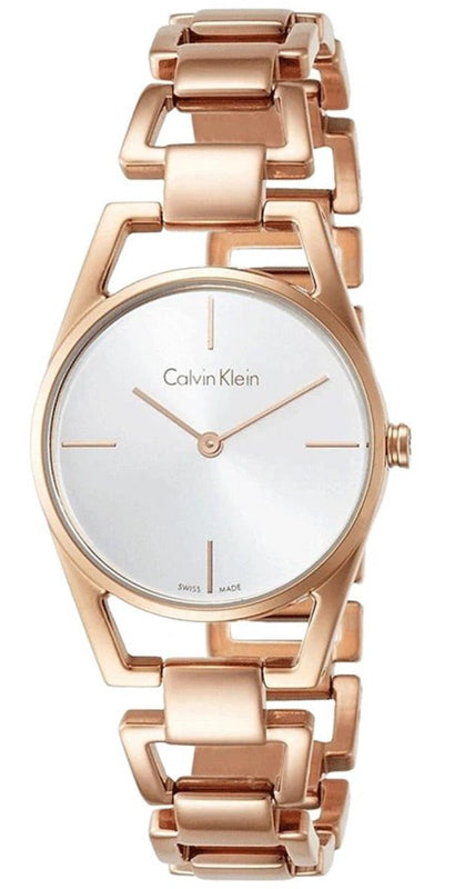 Calvin Klein Dainty White Dial Rose Gold Steel Strap Watch for Women - K7L23646 Buy Now By Calvin Klein
