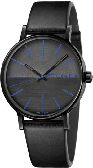 Calvin Klein Boost Black Dial Black Leather Strap Watch for Men - K7Y214CZ Buy Now By Calvin Klein