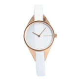 Calvin Klein Rebel White Grey Dial White Leather Strap Watch for Women - K8P236L6 Buy Now By Calvin Klein