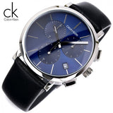 Calvin Klein Chronograph Blue Dial Black Leather Strap Watch for Men - K8Q371CN Buy Now By Calvin Klein