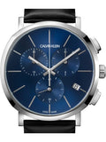 Calvin Klein Chronograph Blue Dial Black Leather Strap Watch for Men - K8Q371CN Buy Now By Calvin Klein