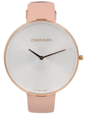 Calvin Klein Full Moon Silver Dial Pink Leather Stap Watch for Women - K8Y236Z6 Buy Now By Calvin Klein