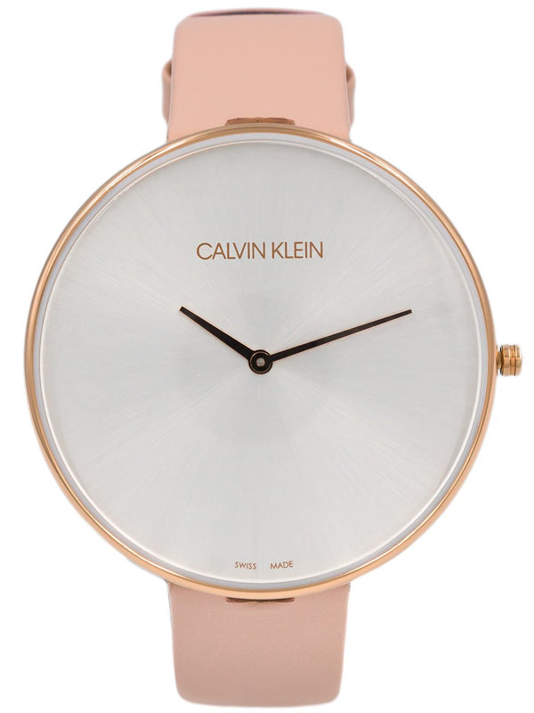 Calvin Klein Full Moon Silver Dial Pink Leather Stap Watch for Women - K8Y236Z6 Buy Now By Calvin Klein