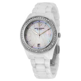 Emporio Armani Ceramica White Mother of Pearl Dial Stainless Steel Strap Watch For Women - AR1426 Buy Now By Emporio Armani