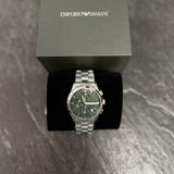 Emporio Armani Paolo Chronograph Green Dial Silver Steel Strap Watch For Men - AR11529 Buy Now By Emporio Armani