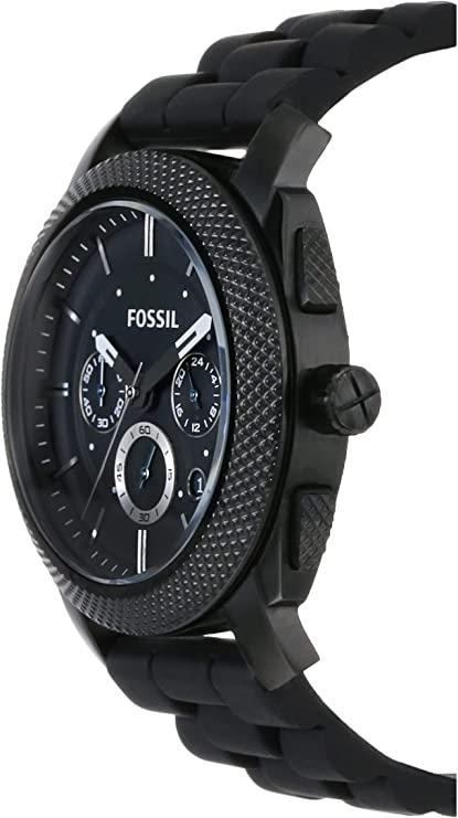 Fossil Machine Chronograph Black Dial Black Silicone Strap Watch for Men - FS4487 Buy Now By Fossil