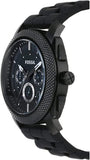 Fossil Machine Chronograph Black Dial Black Silicone Strap Watch for Men - FS4487 Buy Now By Fossil