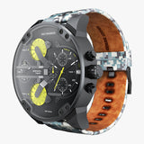 Diesel Big Daddy Chronograph Black Dial Black Leather Strap Watch For Men - DZ7311 Buy Now By Diesel