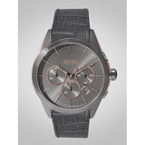 Hugo Boss Onyx Grey Dial Black Leather Strap Watch for Men - 1513366 Buy Now By Hugo Boss