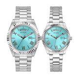 Guess Connoisseur Turquoise Dial Silver Steel Strap Watch for Men - GW0265G11 Buy Now By Guess