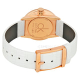 Calvin Klein Accent Silver Dial White Leather Strap Watch for Women - K2Y236K6 Buy Now By Calvin Klein