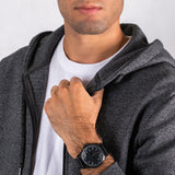 Armani Exchange Hampton Quartz Blue Dial Black Leather Strap Watch for Men - AX2411 Buy Now By Armani Exchange