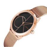 Calvin Klein Minimal Black Dial Rose Gold Mesh Bracelet Watch for Men - K3M21621 Buy Now By Calvin Klein