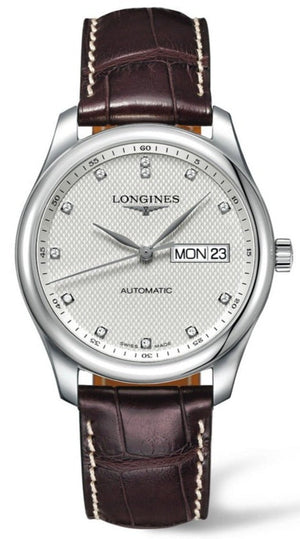 Longines Master Collection Automatic 38.5mm Silver Diamond Dial Brown Leather Strap Watch for Men - L2.755.4.77.3 Buy Now By Longines
