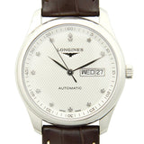 Longines Master Collection Automatic 38.5mm Silver Diamond Dial Brown Leather Strap Watch for Men - L2.755.4.77.3 Buy Now By Longines